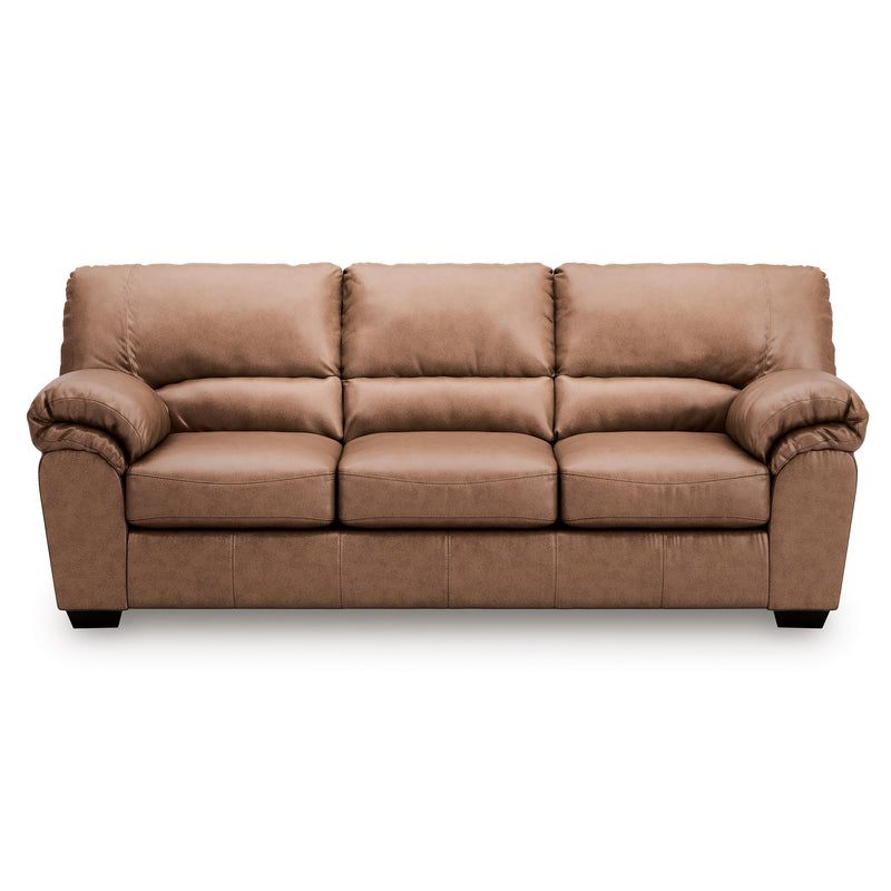  Manufacturer Color_Caramel  Motion Type_Stationary  -- WillowBend Stationary Leather Look Sofa IMAGE 2