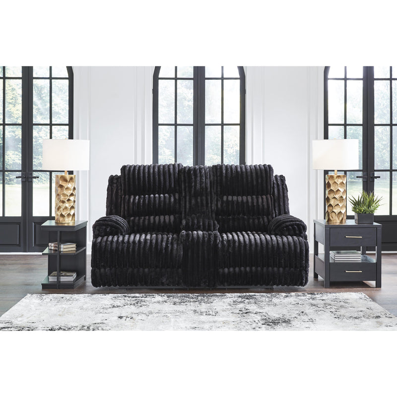  Manufacturer Color_Onyx  -- Rhine Falls PC4280596 Double Reclining Power Loveseat with Console IMAGE 4