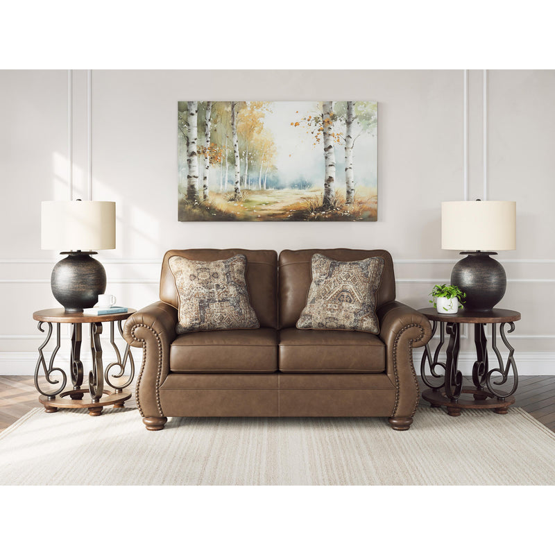  Manufacturer Color_Earth  -- Chasemore Stationary Leather Look Loveseat IMAGE 5