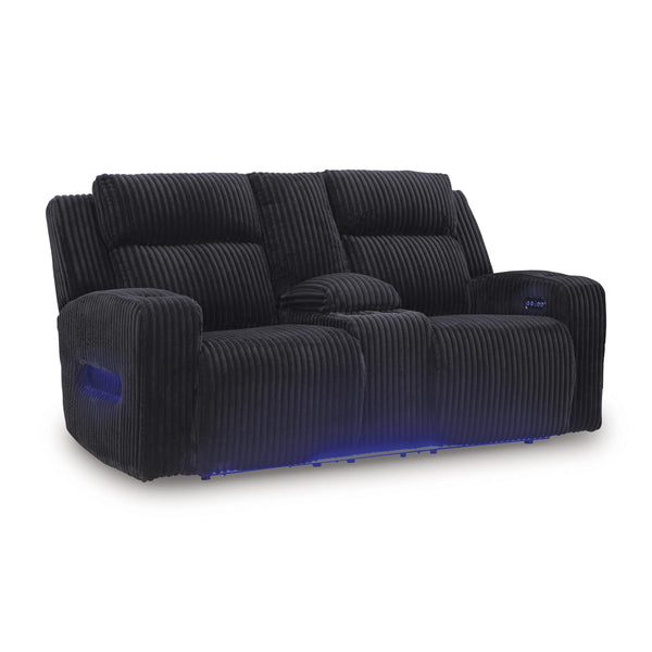  Manufacturer Color_Black  Motion Type_Power Recline  -- Forest Lake Power Reclining Fabric Loveseat with Console IMAGE 1