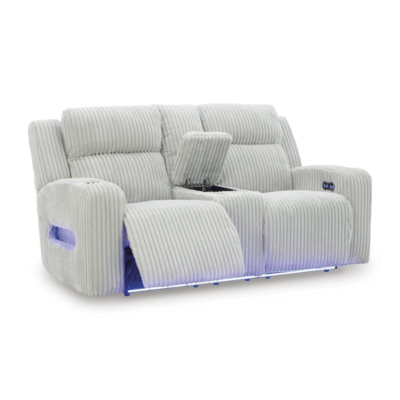  Manufacturer Color_Alloy  Motion Type_Power Recline  -- Forest Lake PC6420318 Power Reclining Loveseat with Console and Adjustable Headrest IMAGE 2