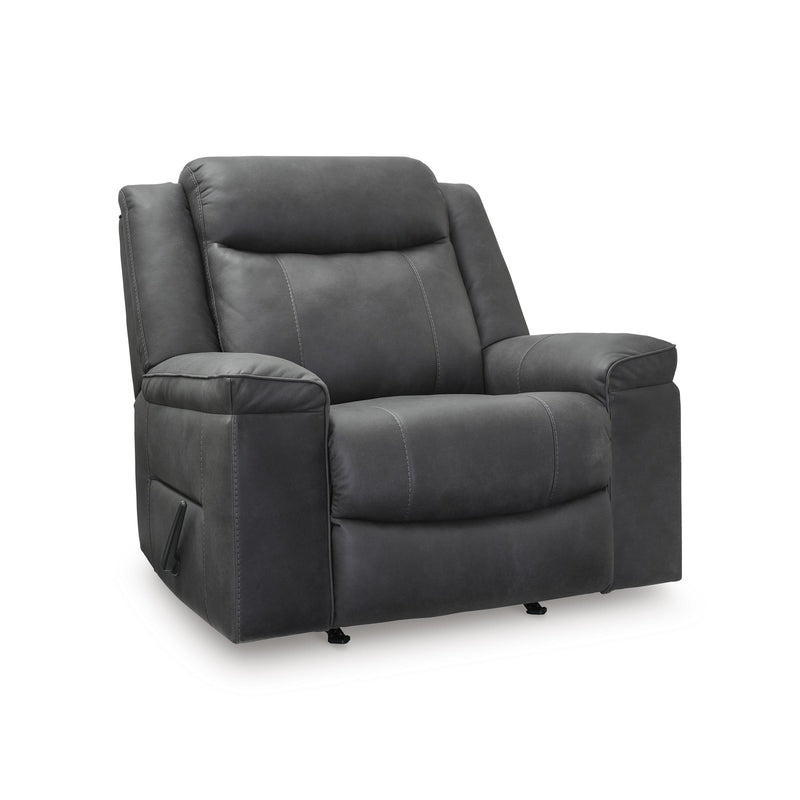  Manufacturer Color_Shadow  -- Status Check Rocker Leather Look Recliner IMAGE 1