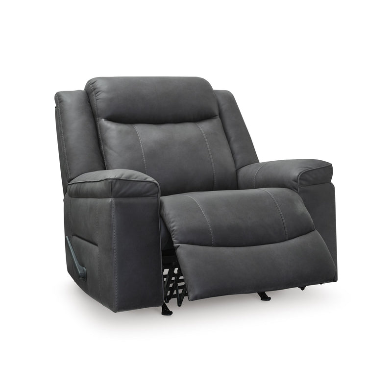  Manufacturer Color_Shadow  -- Status Check Rocker Leather Look Recliner IMAGE 2