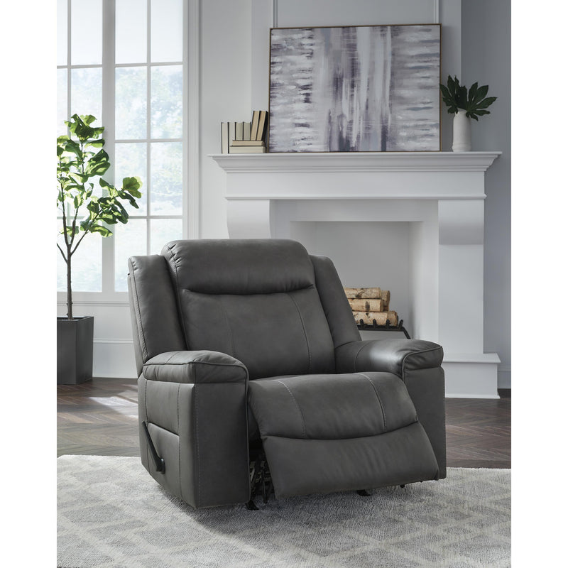  Manufacturer Color_Shadow  -- Status Check Rocker Leather Look Recliner IMAGE 7