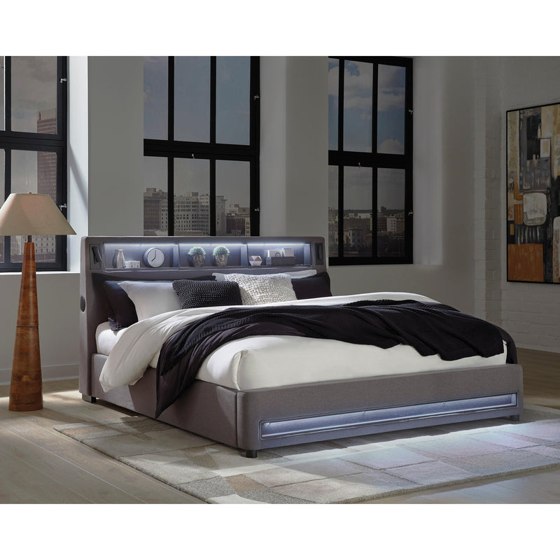  Size_Queen  -- Verishaw Upholstered Panel Bed IMAGE 13