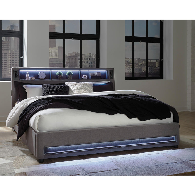 Size_Queen  -- Verishaw Upholstered Panel Bed IMAGE 14