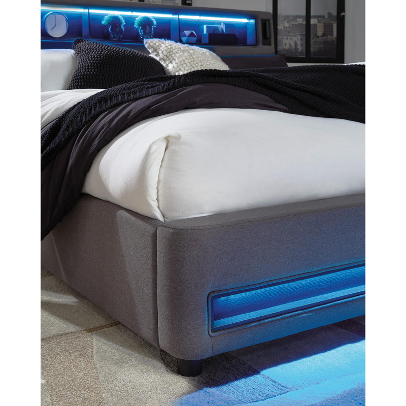  Size_Queen  -- Verishaw Upholstered Panel Bed IMAGE 15