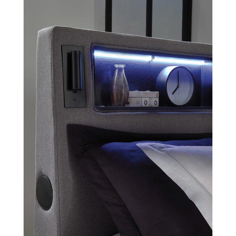  Size_Queen  -- Verishaw Upholstered Panel Bed IMAGE 16