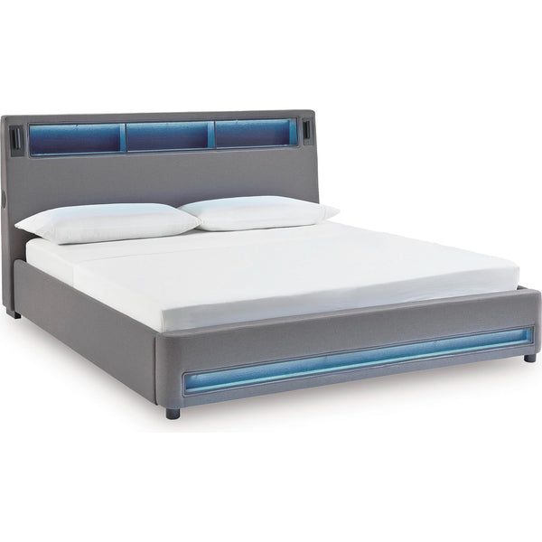  Size_Queen  -- Verishaw Upholstered Panel Bed IMAGE 1