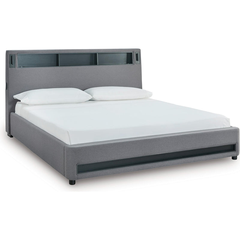  Size_Queen  -- Verishaw Upholstered Panel Bed IMAGE 2