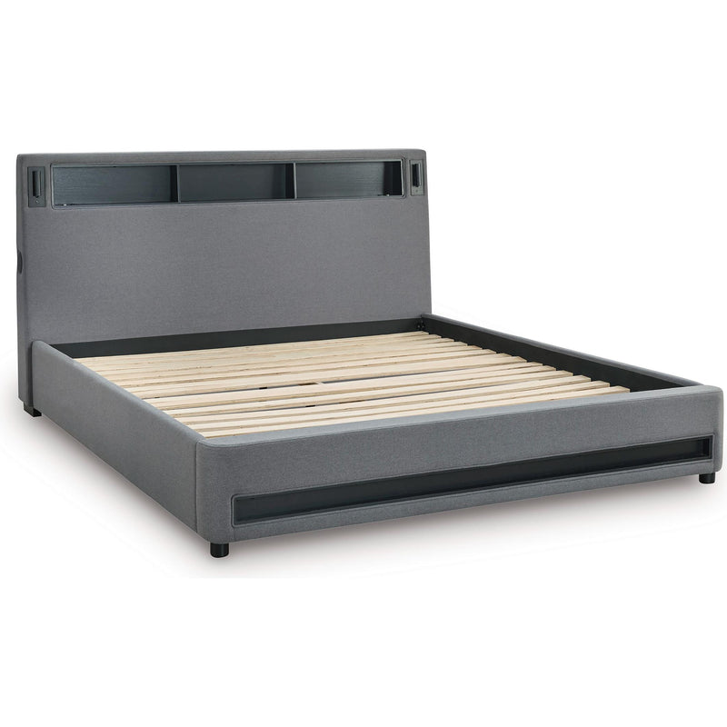  Size_Queen  -- Verishaw Upholstered Panel Bed IMAGE 3