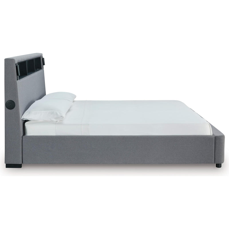  Size_Queen  -- Verishaw Upholstered Panel Bed IMAGE 6