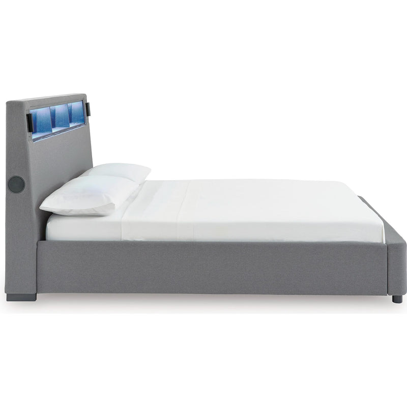  Size_Queen  -- Verishaw Upholstered Panel Bed IMAGE 7