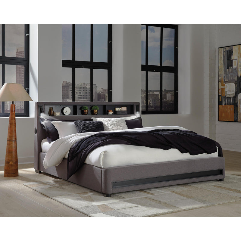  Size_Queen  -- Verishaw Upholstered Panel Bed IMAGE 8