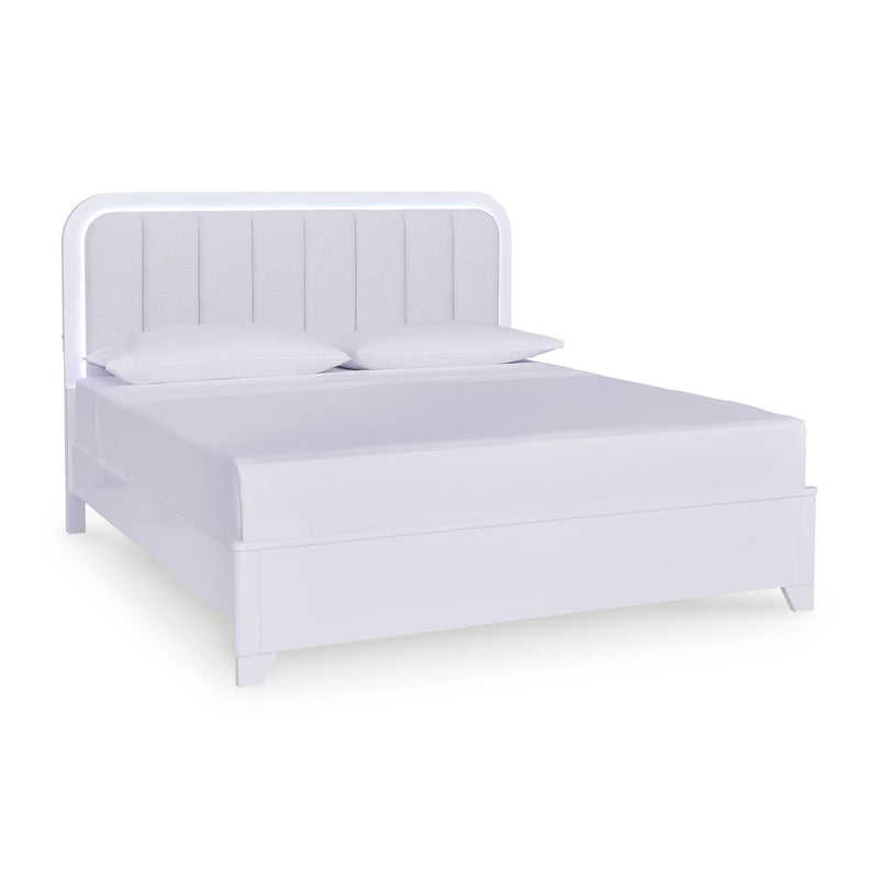  Size_King  -- Jarlee King Upholstered Panel Bed IMAGE 1