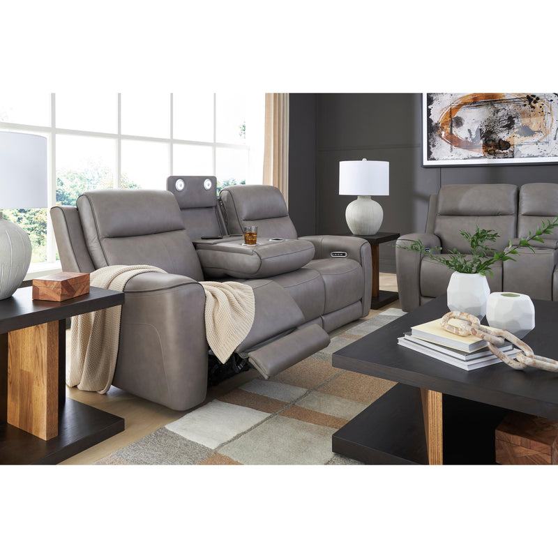  Manufacturer Color_Coin  -- 5Z Comfort Power Reclining Leather Match Loveseat with Console IMAGE 11