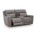 Manufacturer Color_Coin  -- 5Z Comfort Power Reclining Leather Match Loveseat with Console IMAGE 1