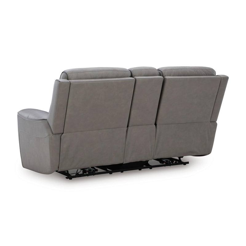 Manufacturer Color_Coin  -- 5Z Comfort Power Reclining Leather Match Loveseat with Console IMAGE 3