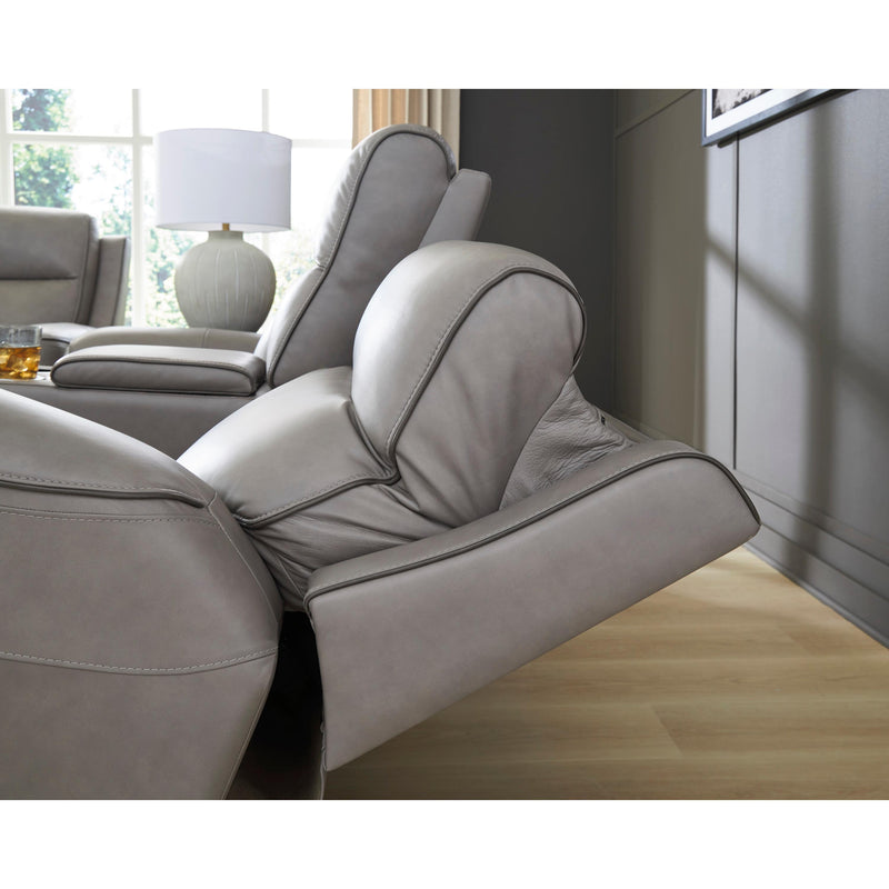  Manufacturer Color_Coin  -- 5Z Comfort Power Reclining Leather Match Loveseat with Console IMAGE 6