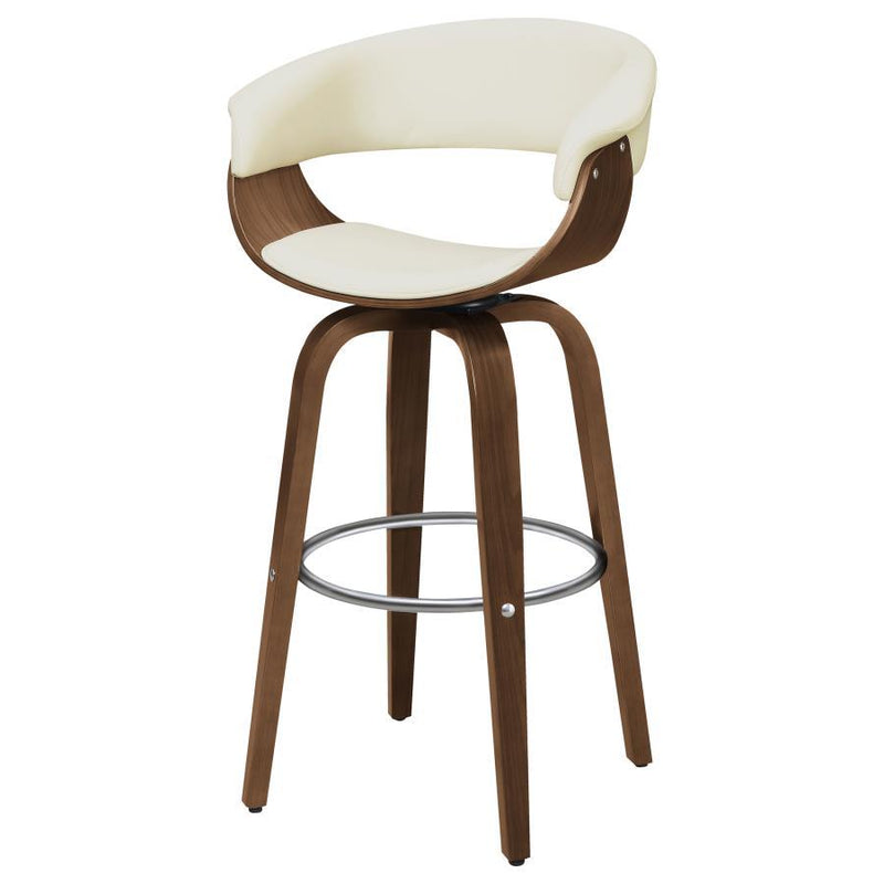 Zion - Swivel Bar Stool-Legs, Box 2 of 2 - Walnut And Ecru