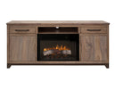 Natural Parota - 70" Electric Fireplace - Brown Cappuccino