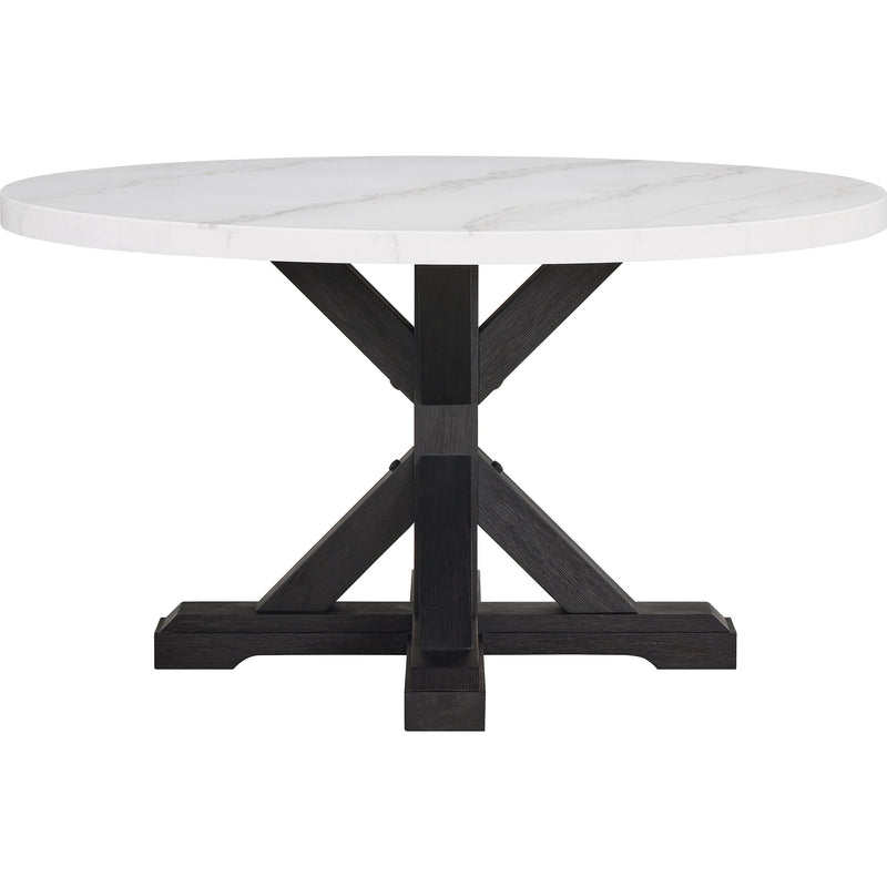  Crown Mark Varley 1320T-54R Genuine Marble Round Dining Table IMAGE 2