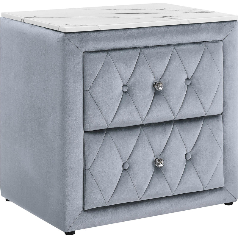  Crown Mark Annabelle 5114GY-2 Nightstand - Grey IMAGE 1