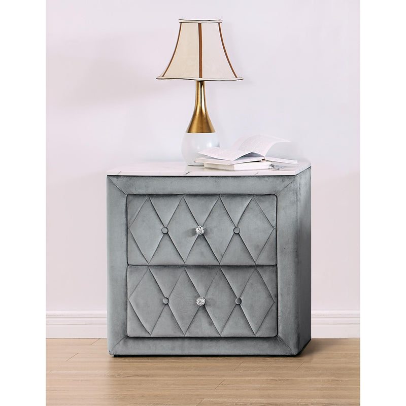  Crown Mark Annabelle 5114GY-2 Nightstand - Grey IMAGE 3