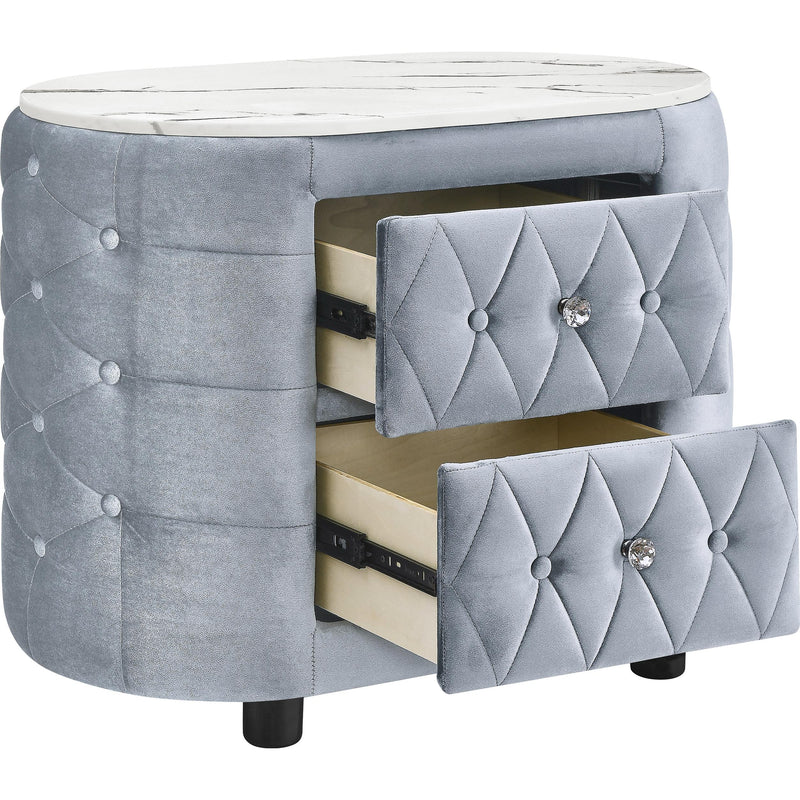  Crown Mark Natalia 5115GY-2 2-Drawer Nightstand - Grey IMAGE 2