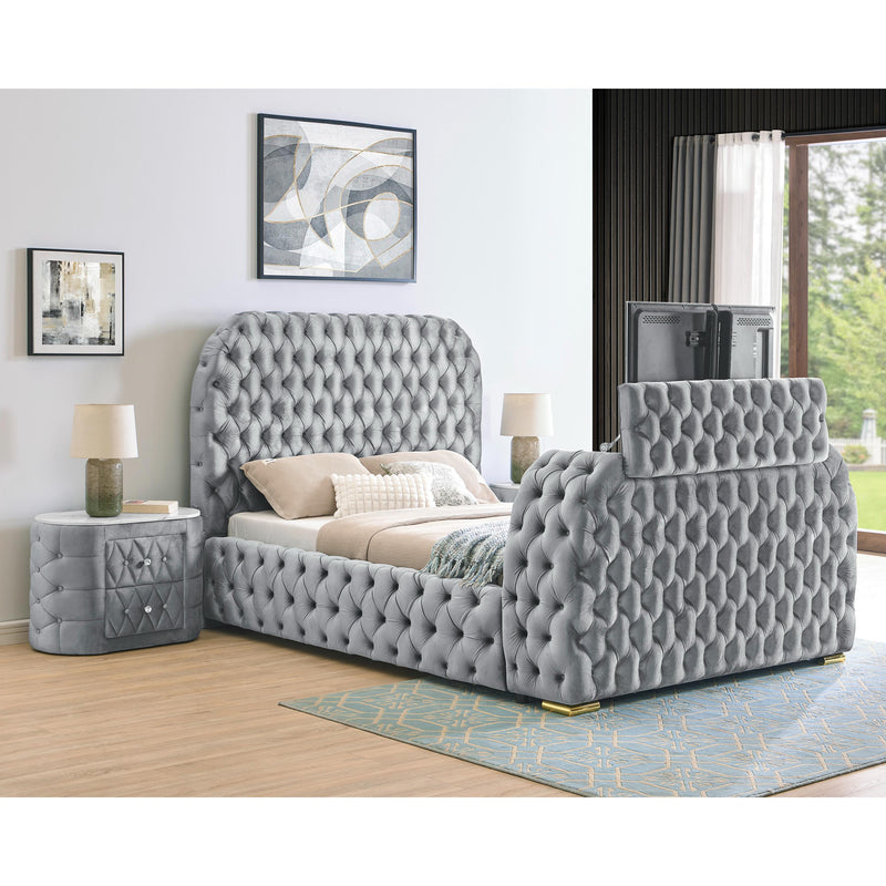  Size_King  -- Natalia Upholstered Panel Bed IMAGE 3