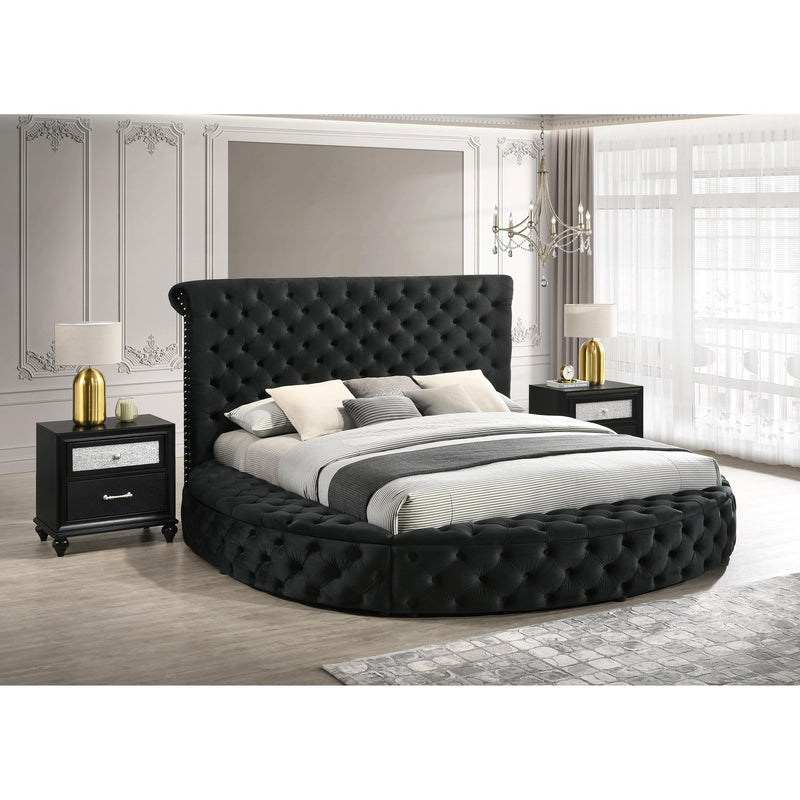  Size_Queen  -- Brigitte 5202BK-Q Queen Bed - Black IMAGE 4