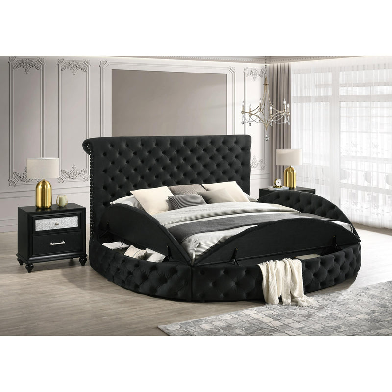  Size_Queen  -- Brigitte 5202BK-Q Queen Bed - Black IMAGE 5