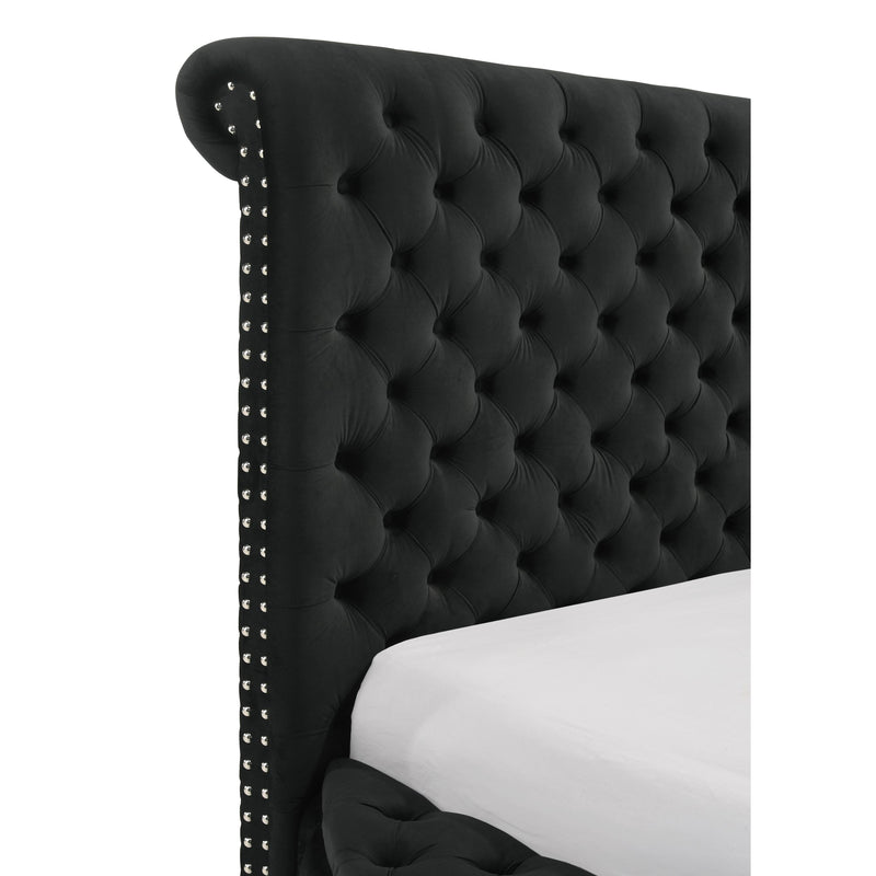  Size_Queen  -- Brigitte 5202BK-Q Queen Bed - Black IMAGE 6