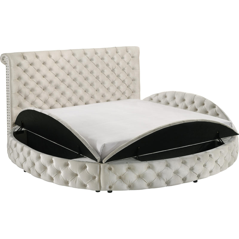  Size_Queen  -- Brigitte 5202IV-Q Queen Bed - Ivory IMAGE 2