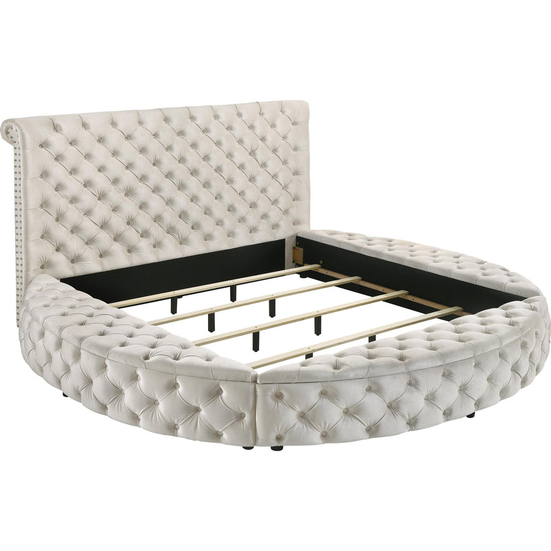 Size_Queen  -- Brigitte 5202IV-Q Queen Bed - Ivory IMAGE 3