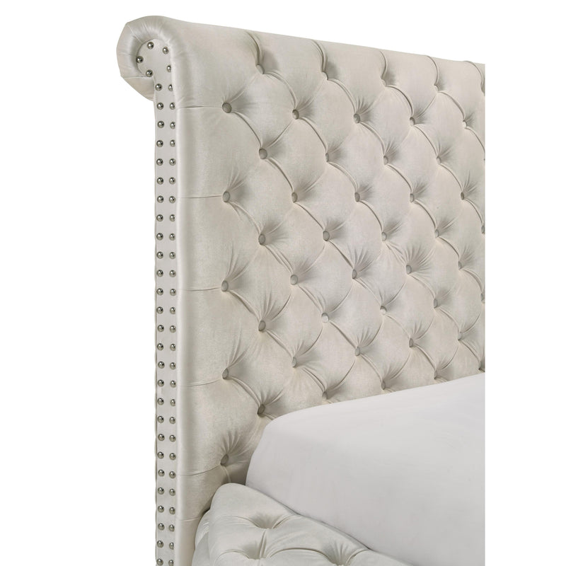  Size_Queen  -- Brigitte 5202IV-Q Queen Bed - Ivory IMAGE 6