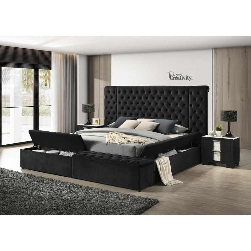  Size_King  -- Liliana Upholstered Panel Bed with Storage IMAGE 4