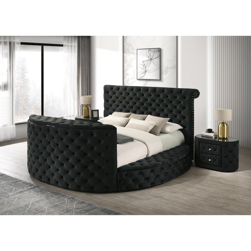  Size_Queen  -- Voltare 5212BK-Q Queen Bed with Fireplace & TV Lift - Black IMAGE 4