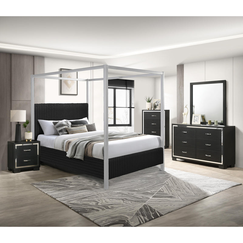  Size_King  -- Cora Upholstered Canopy Bed IMAGE 2