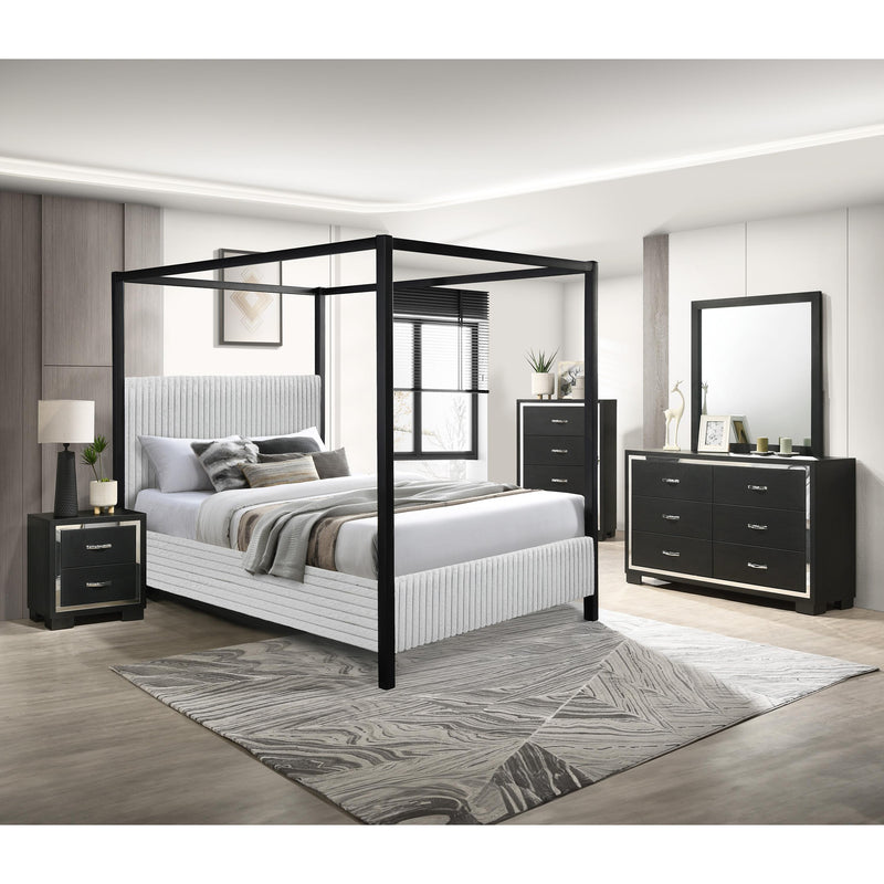  Size_King  -- Cora Upholstered Canopy Bed IMAGE 2