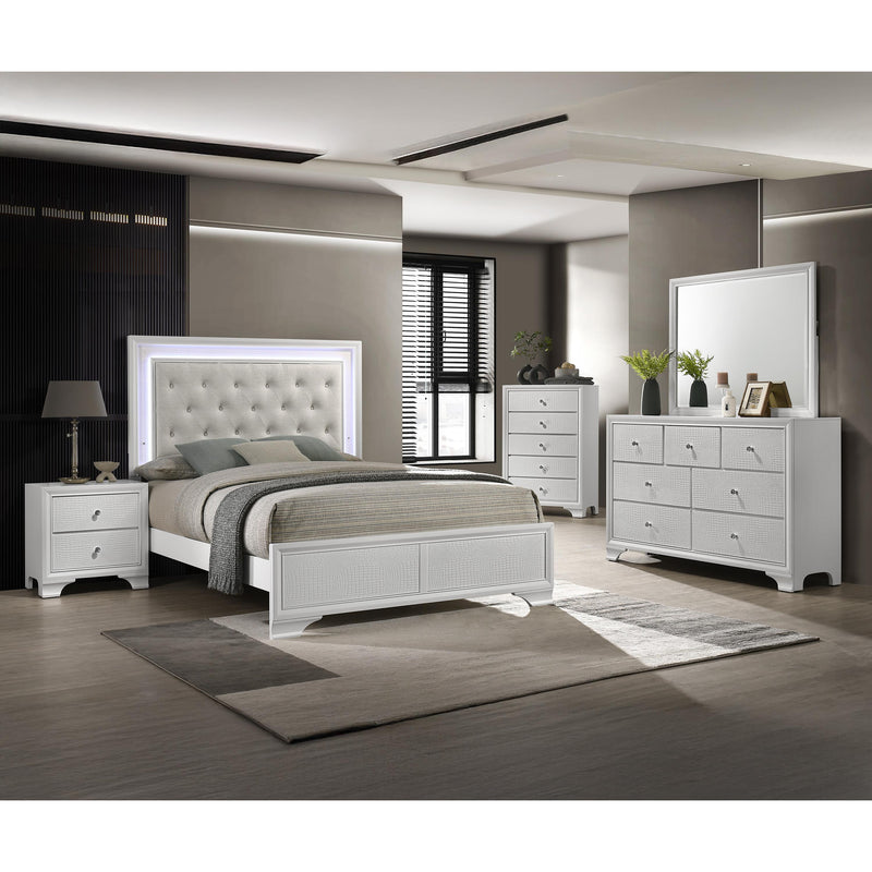  Size_Queen  -- Lyssa B4312-Q Queen Bed with LED - Oat/Frost IMAGE 3