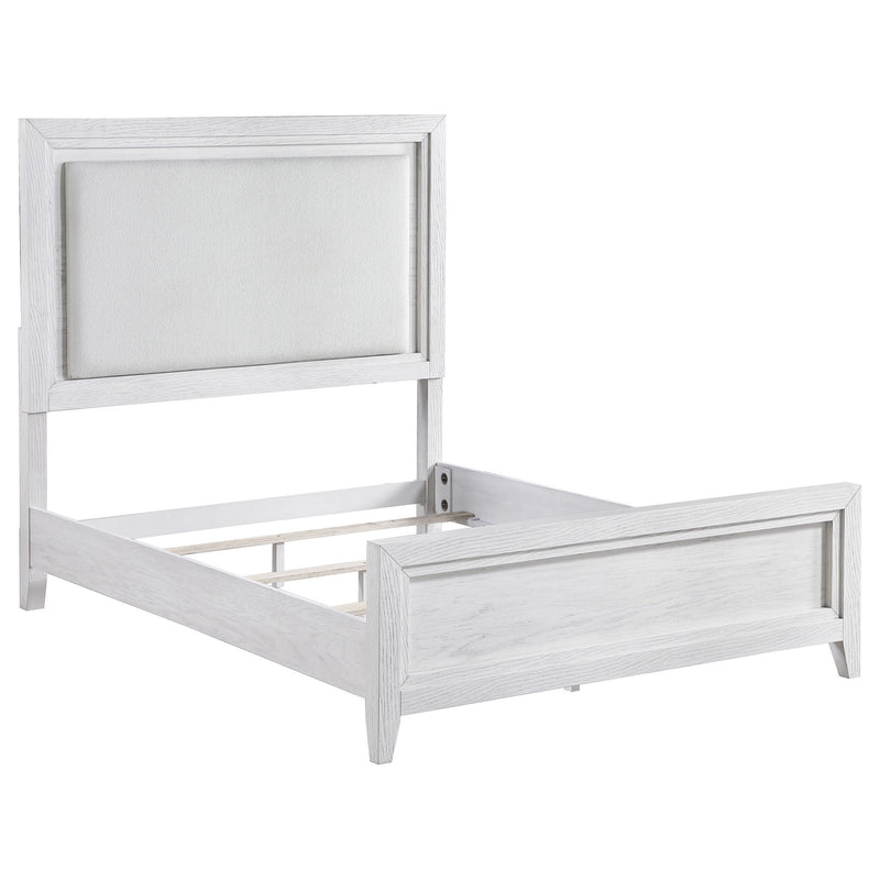 Marielle - California King Side Rails & Slats Panel Bed - Distressed White