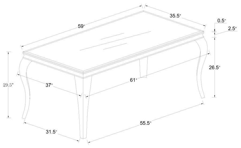 Carone - Table Leg, Box 3 of 3 - Black