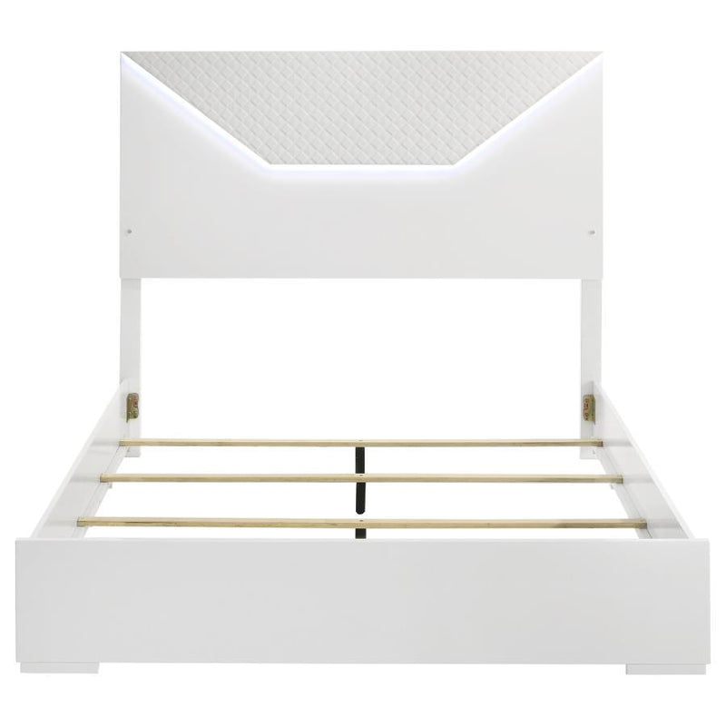 Ives - Queen Headboard, Footboard & Slats, Box 1 of 2 - White High Gloss