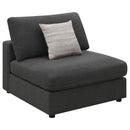 Serene - Upholstered Armless Chair - Charcoal