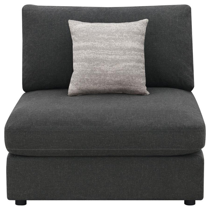 Serene - Upholstered Armless Chair - Charcoal
