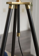 Cashner - Metal Floor Lamp - Black / Gold Finish