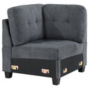 Georgina - Upholstered Corner Chair - Steel Gray