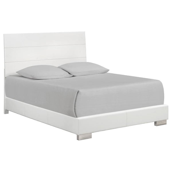 Felicity - California King Footboard, Side Rails & Slats, Box 2 of 2 - White High Gloss
