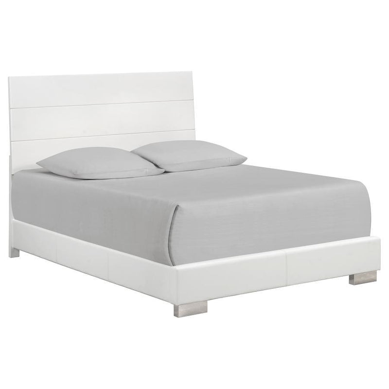 Felicity - California King Footboard, Side Rails & Slats, Box 2 of 2 - White High Gloss